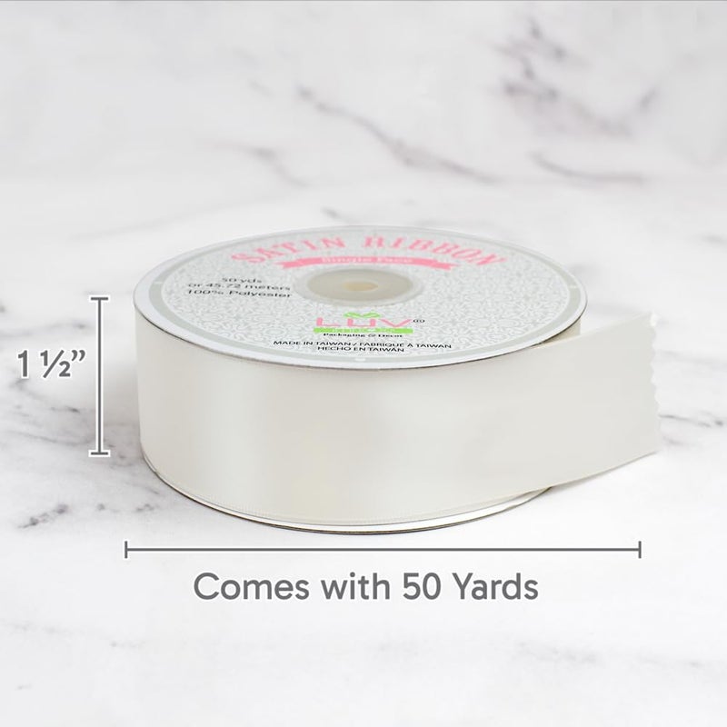 LUV RIBBONS Creative Ideas Satin Single Face 1.5" Inch Ribbon x 50 Yards,for Gift Wrapping Crafts Wedding Decoration Bows Bouquet Floral Arrangement - Image 3